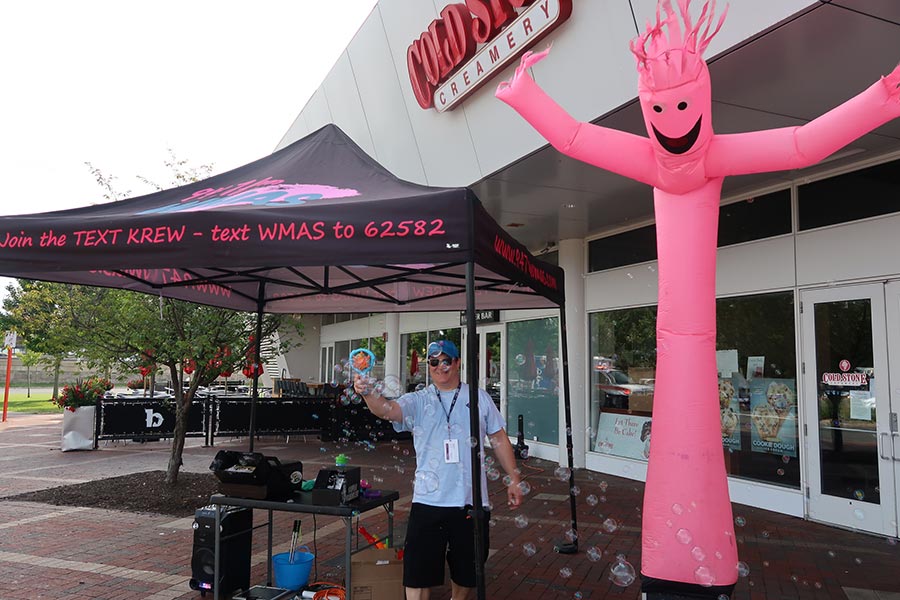 Pink inflatable man at Kids Safety Expo
