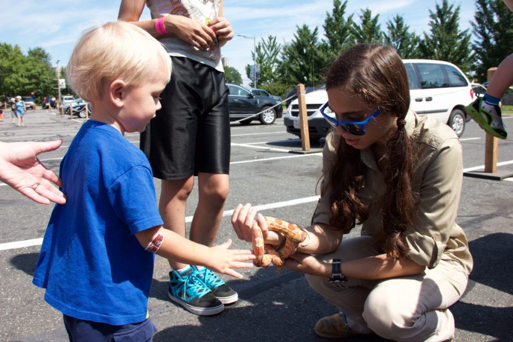 kids and snakes at Kids Safety Expo