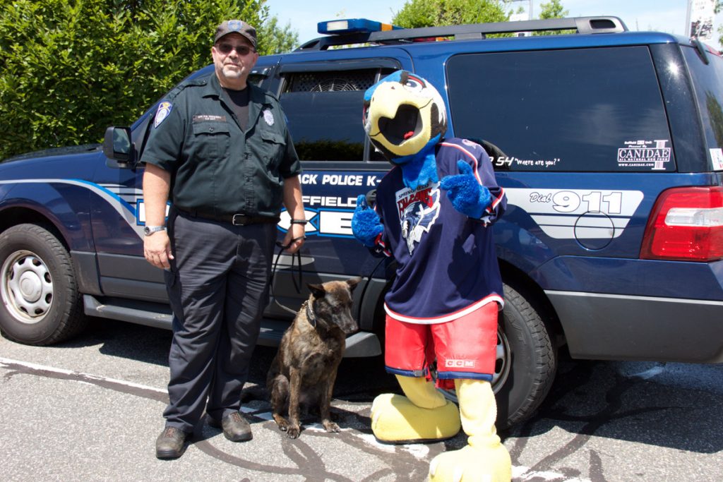 Thunderbird and police K9 at Kids Safety Expo