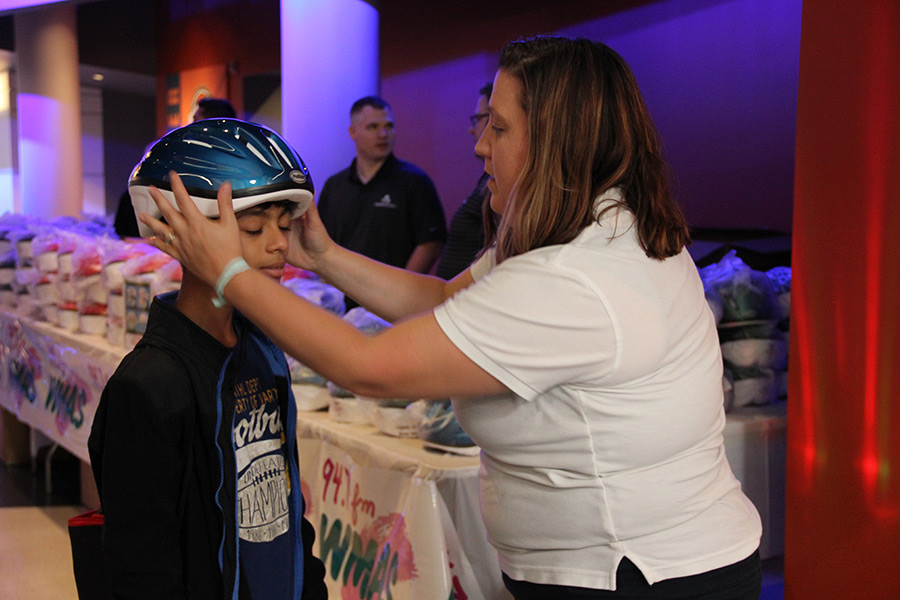 kid in helmet at 2018 Kids Safety Expo